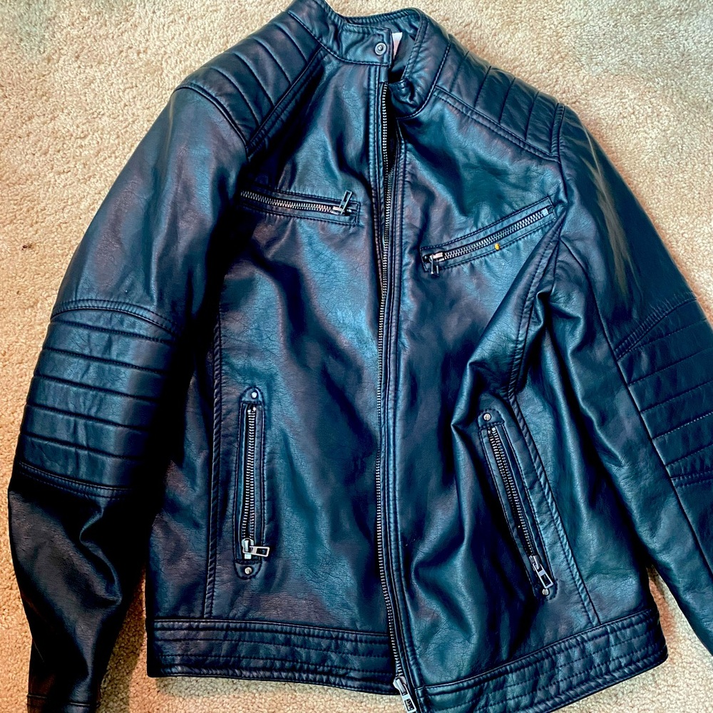Zara boys leather jacket size 12-14